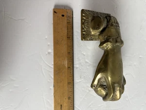 Antiker massiver Messing Türklopfer Damen Handhaltekugel - Bild 1 von 9