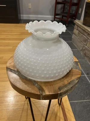 Vintage White Milk Glass Hobnail Lamp Shade - Image 1 of 4