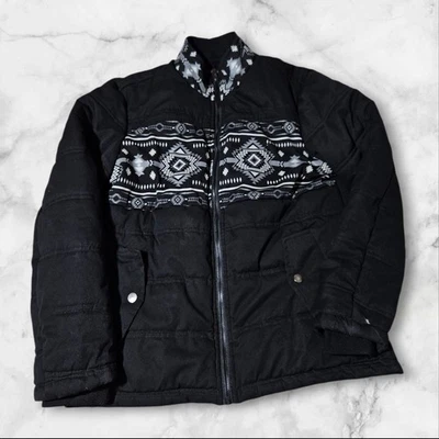 Jaqueta Aztez estilo sudoeste padrão geométrico bufante L pele forrada shearling  - Imagem 1 de 4