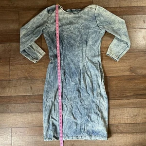 80s VINTAGE Size 18 Hollywood Blvd Acid Wash Denim Dress USA Made Women's #28629 - Bild 1 von 9