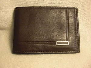 Non-Branded Mens Brown Leather Slimfold Wallet w/ 4 Credit Card Slots - Picture 1 of 3