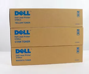 Dell Laser Printer 3100cn Color Toner Kit Magenta Cyan Yellow K4972 K4973 K4974 - Picture 1 of 4