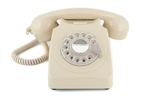746 Téléphone fixe rétro de style années 1970 à cadran rotatif - Cordon extan... - Photo 1/6