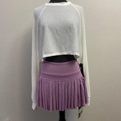 Womens Pleated Purple Tennis Skirt Skort Built in Short Size XLarge Pockets NEW - Image 1 of 4