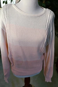 Liz Claiborne Vintage Sweater Verigated Pinks M Cotton - Picture 1 of 3