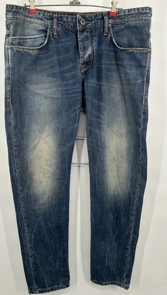 Jeans Takeshy Kurosawa Hechos en Italia Botón Mosca Desgastados Talla W38 / L31 Foto 1 de 4