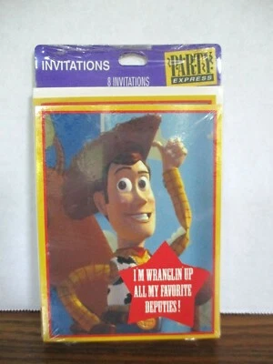 Fiesta Express/Hallmark Toy Story Woody De Colección Nuevo de Lote Antiguo Invitaciones de Fiesta de Cumpleaños (8) Foto 1 de 4