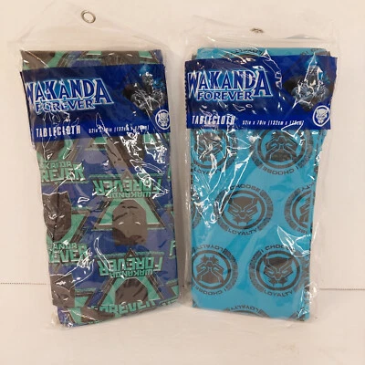 MARVEL Tablecloth Set of 2 Wakanda Forever  Choose Loyalty NEW 52 x 70 Rectangle - Image 1 of 4