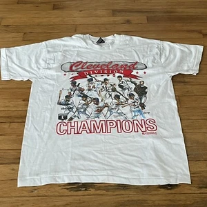 Vintage 1995 Cleveland Indians T Shirt Division Champions XL - Picture 1 of 6