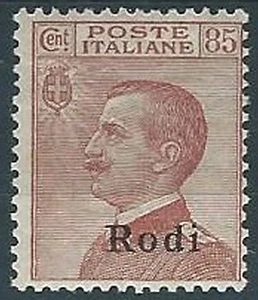 1922-23 EGEO RODI EFFIGIE 85 CENT MH * - W110-2 - Imagen 1 de 1