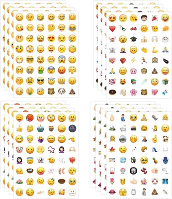 16 Blatt Emoji Sticker Smiley Aufkleber Klein Smiley Sticker, Lustig Emoji Aufkl - Bild 1 von 4