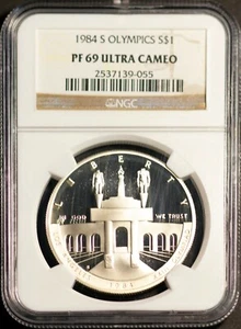 1984-S $1 Silver Olympics PF 69 UCAM NGC 2537139-055 + Bonus - Picture 1 of 2