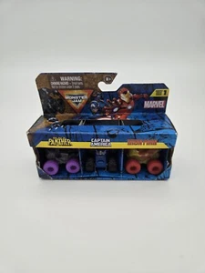 Monster Jam Marvel Minis 3-Pack 1:87 Black Panther Captain Iron Package Damage - Picture 1 of 6
