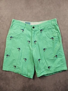 Castaway Nantucket Island Chino Shorts Men's 33 Green Marlin Embroidered Beachy - Picture 1 of 11
