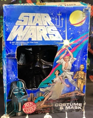 1977 Star Wars Darth Vader Disfraz Máscara y Cabo Ben Cooper Niños Halloween Foto 1 de 4