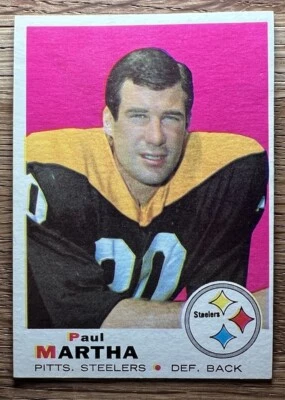 Paul Martha 1969 Topps #224 Card Pittsburgh Steelers FREE SHIP *AutographDen* - Image 1 of 2