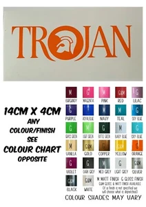 Trojan Sticker High Quality Vinyl Sticker/Decal 14cm x 4cm All Colours | Bikes - Picture 1 of 5