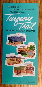 1950’s New Mexico Turquoise Trail Scenic Loop Drive Map Colorfully Illustrated - Picture 1 of 5