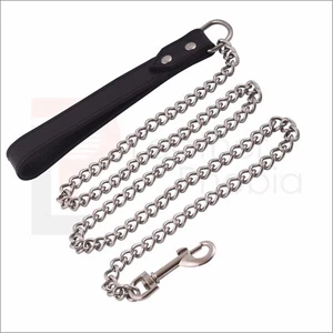 DOG LEASH CHAIN LINK-36" WITH HANDLE 4.0 MM 3'FOOT - Picture 1 of 3