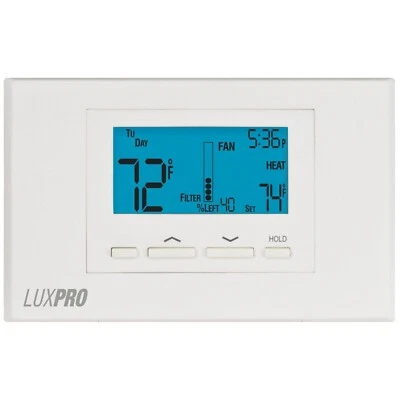 Lux Pro P621U-010 Programmable 5-1-1 Day Thermostat, 2 Heat, 1 Cool, Batterie... - Image 1 of 4