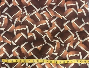 FOOTBALL NOVELTY PRINT 100% COTTON FABRIC 1 YARD+ OOP 2007 - Picture 1 of 2