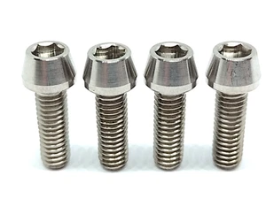 Titanium RAW Silver Taper Brake Caliper Bolts M6x18 For Hope Shimano Sram Hayes - Picture 1 of 3