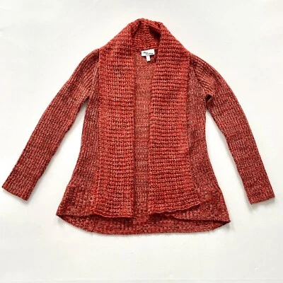 Cárdigan Allison Britney Mujer Suéter Pequeño Informal Naranja Tejido Frente Abierto Foto 1 de 4