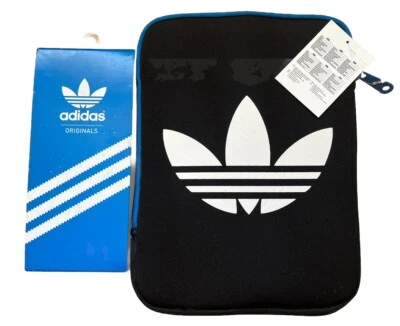 adidas Original Tablet PC Sleeve Black/ White/Blue Zip Up 7” x 10” inches New - Image 1 of 3