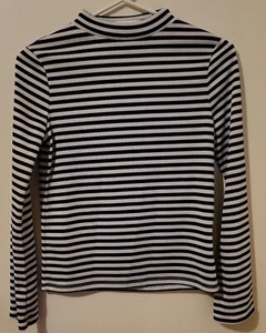 TopShop Blue & White Strip Long Sleeve Top UK Size 10 - Picture 1 of 3