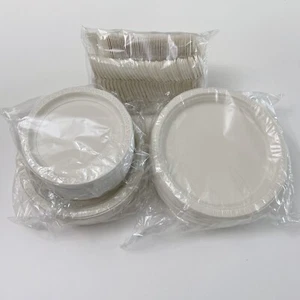 360Pcs Disposable Dinnerware Set, Eco-Friendly Plates and Utensil Set Party - Picture 1 of 9