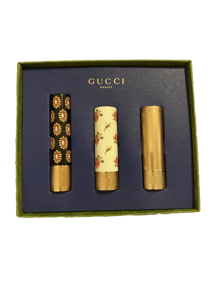 GUCCI Lipstick Trio Set: Rouge de Beauté, Lévres Voile & Mat Matte GOLDIE RED 25 - Image 1 of 3