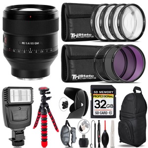 Sony FE 85mm f/1.4 GM Lens + Flash + Tripod & More - 32GB Kit Kit