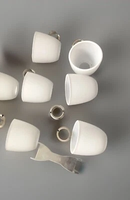 6x Lampenschirm g9 Ersatz Kugel Glas weiß matt Schirm Ø60mm H 55mm L Ø22mm +Ring - Bild 1 von 4