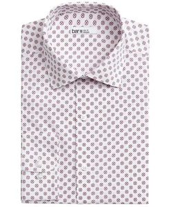 Bar III Men's Slim-Fit Medallion-Print Dress Shirt White L 16-16.5 - Picture 1 of 2
