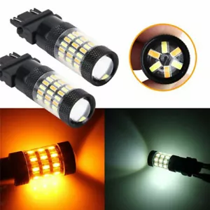 2Pcs Front Turn Signal Lights Switchback LED Bulbs for 2005-2013 Corvette 60SMD - Picture 1 of 8