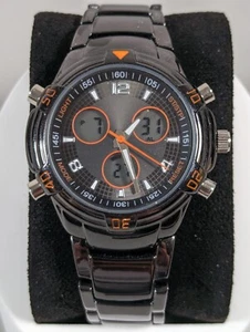 Digital Day Date Alarm Timer Backlight Analog Digital Stainless Steel Band Watch - Picture 1 of 7