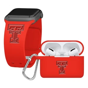 Texas Tech Red Raiders Engraved Apple Watch Band And AirPod Pro Combo Package - Picture 1 of 11