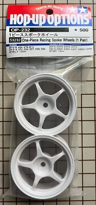 Tamiya RC 26mm One-Piece 5-Spoke Wheels in White Offset +2 for On Road # 53232 - Image 1 of 2