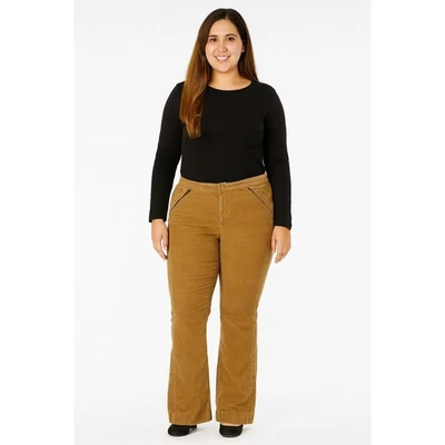 Pantalones OLD NAVY Mujer Talla 12 Pana Frontal Cremallera Bolsillos Elastizados Retro Mostaza Foto 1 de 4