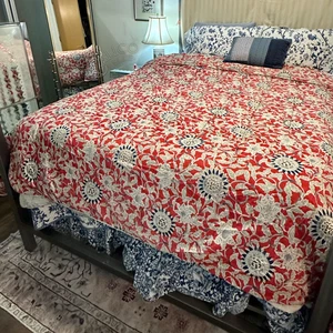 Edredón Queen Floral Girasol Costa Azul Vintage Ralph Lauren COMO ESTÁ - Imagen 1 de 19