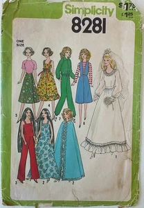 Simplicity 8281 Wardrobe 11 1/2" Fashion Doll Clothes Sewing Pattern Complete - Picture 1 of 1