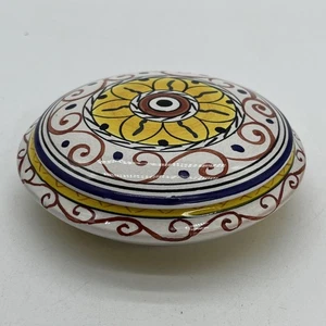 Plato de baratija de cerámica pintado a mano con tapa Rosanna Imports hecho en Italia - Imagen 1 de 6