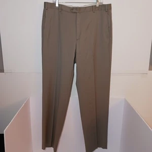 Zanella For Nordstrom Wool Dress Pants Mens Sz 38X32 Beige Cupro Lined Italy - Picture 1 of 10
