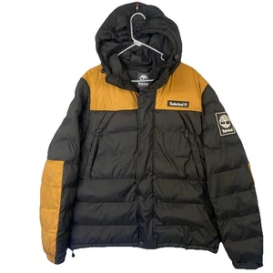 Timberland Outdoor Archive Puffer Jacket Men’s Large Winter Coat Hooded Black - Picture 1 of 8