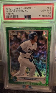2022 Topps Chrome Logofractor Freddie Freeman 65 Green /99 PSA Gem Mint 10 - Picture 1 of 2