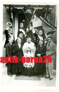 AK Reigersfeld Primiz 1933 Studentika Burschenschaft Fahne Birawa Schlesien B90 - Bild 1 von 3