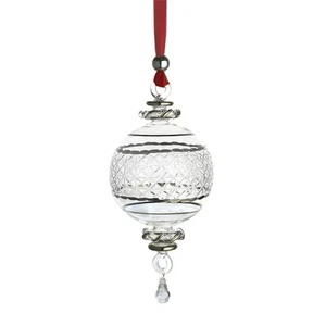 Dogale Palla Natale diam. 8,00 cm in cristallo decorata con argento 925 sfera .5 - Foto 1 di 1