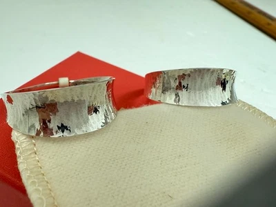 James Avery Retired Hammered Valle Hoop Sterling Silver Earrings - Image 1 of 4