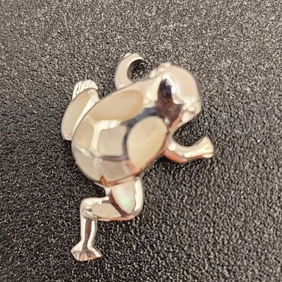 NOVO Pingente de Prata Esterlina 925 Sapo Inlay Madrepérola Banhado a Ródio... - Imagem 1 de 4