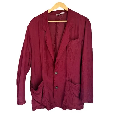 Винтажный 80-х Go шелк для L'Zinger негабаритный куртка Blazer темно-бордовый 100% шелк - Изображение 1 из 4
